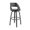 Armen Living Julius 26" Gray Faux Leather and Black Wood Bar Stool LCJUBABLGR26 - alternate 6